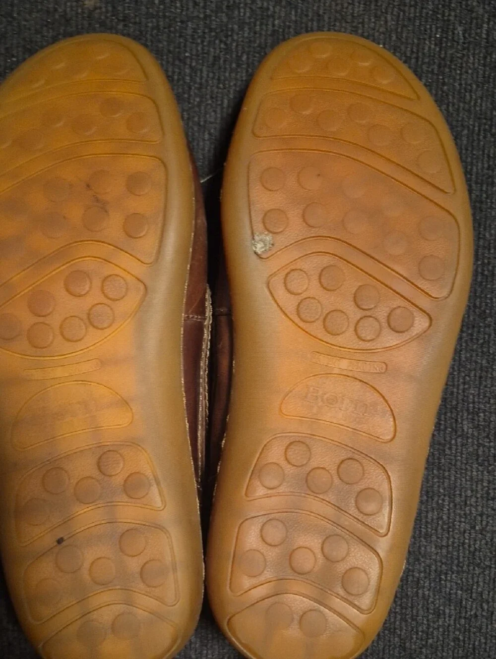 Born Brown Leather Slip-On Loafers